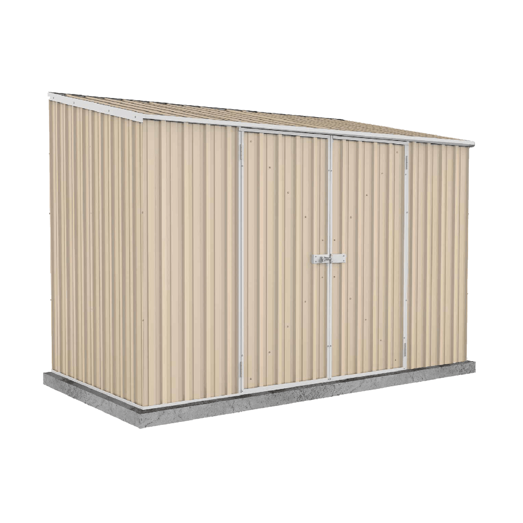 Absco Sheds Spacesaver Garden Shed - Double Door Classic Cream 3.00mW x 1.52mD x 2.08mH Render View