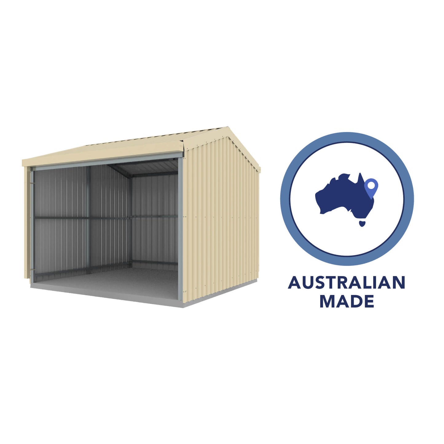 Absco Sheds 3.00mW x 3.00mD x 2.53mH Rural Shed - Open Bay