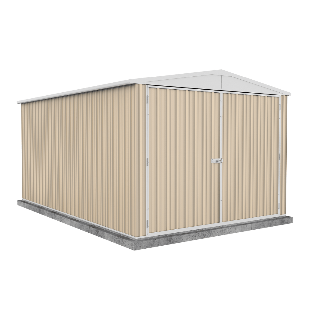 Absco Sheds Highlander Garden Shed - Double Door Classic Cream 3.00mW x 4.48mD x 2.30mH Render View