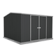 Absco Economy Garden Shed - Double Door Dark Grey 3.00mW x 3.00mD x 2.06mH Render View