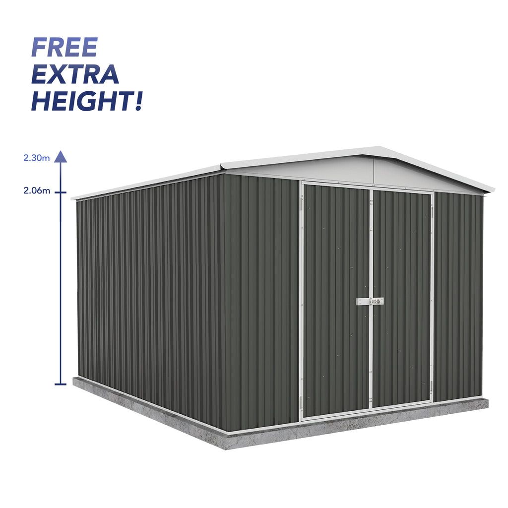 Absco Sheds Regent Garden Shed - Double Door Monument 3.00mW x 3.66mD x 2.30mH Render View