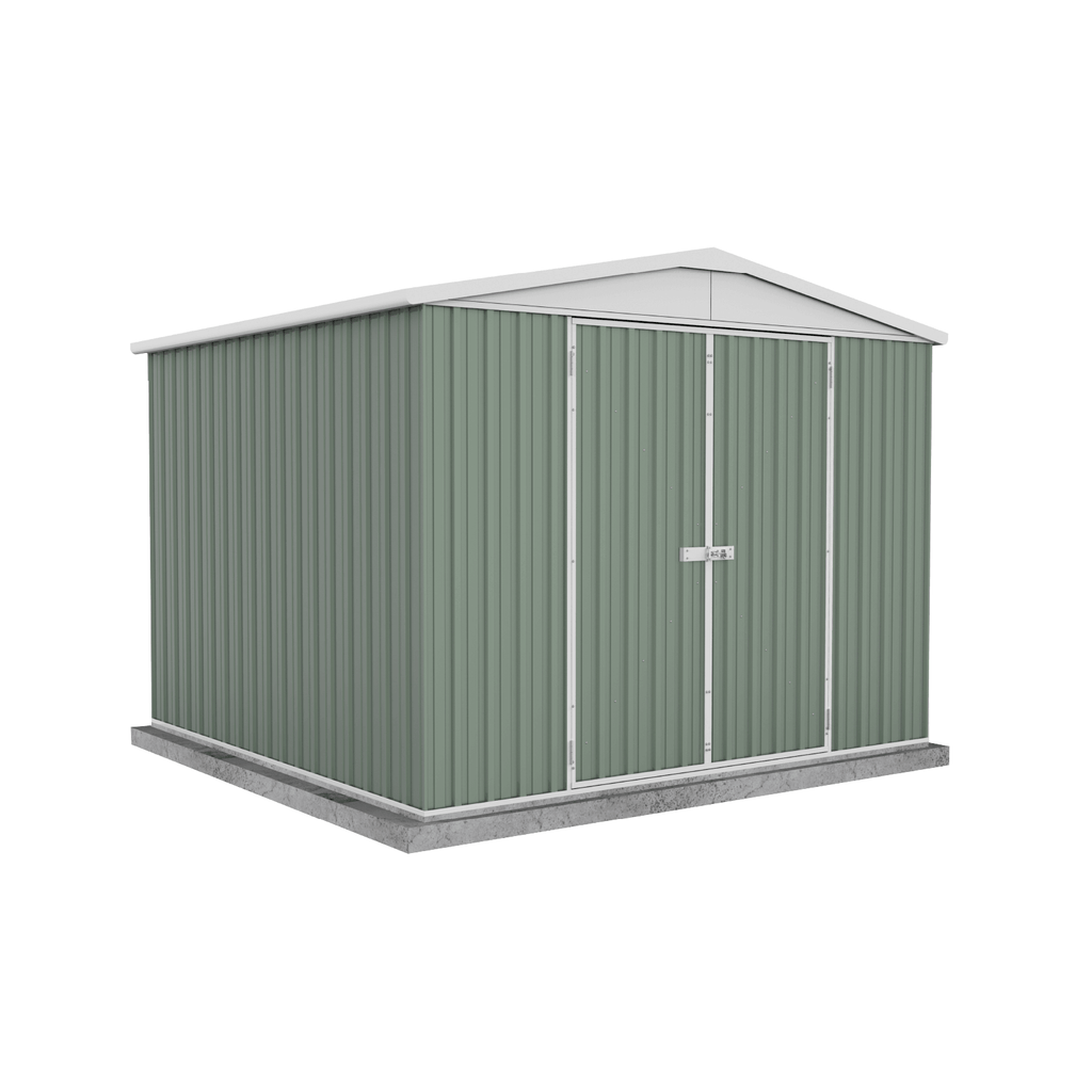 Absco Sheds Highlander Garden Shed - Double Door Pale Eucalypt 3.00mW x 2.92mD x 2.30mH Render View