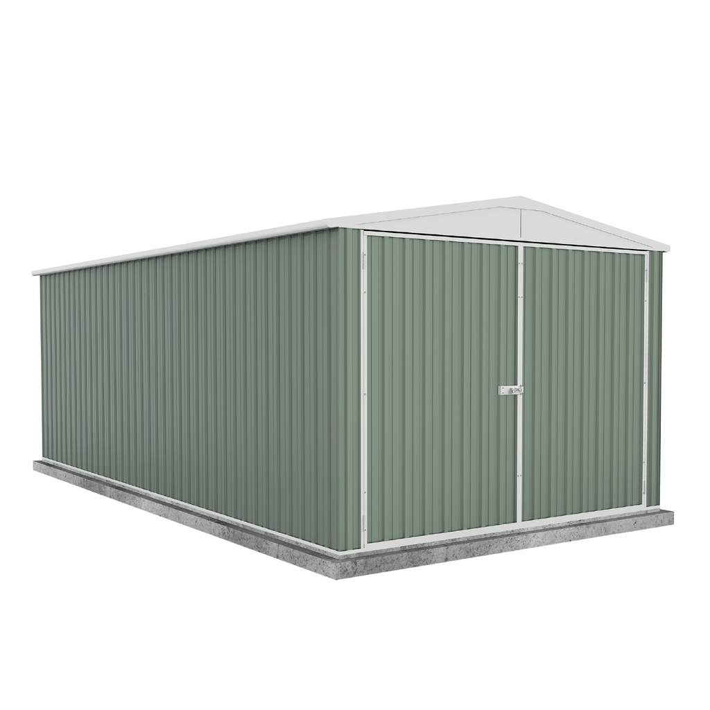 Absco Sheds Highlander Garden Shed - Double Door Pale Eucalypt 3.00mW x 5.96mD x 2.30mH Render View