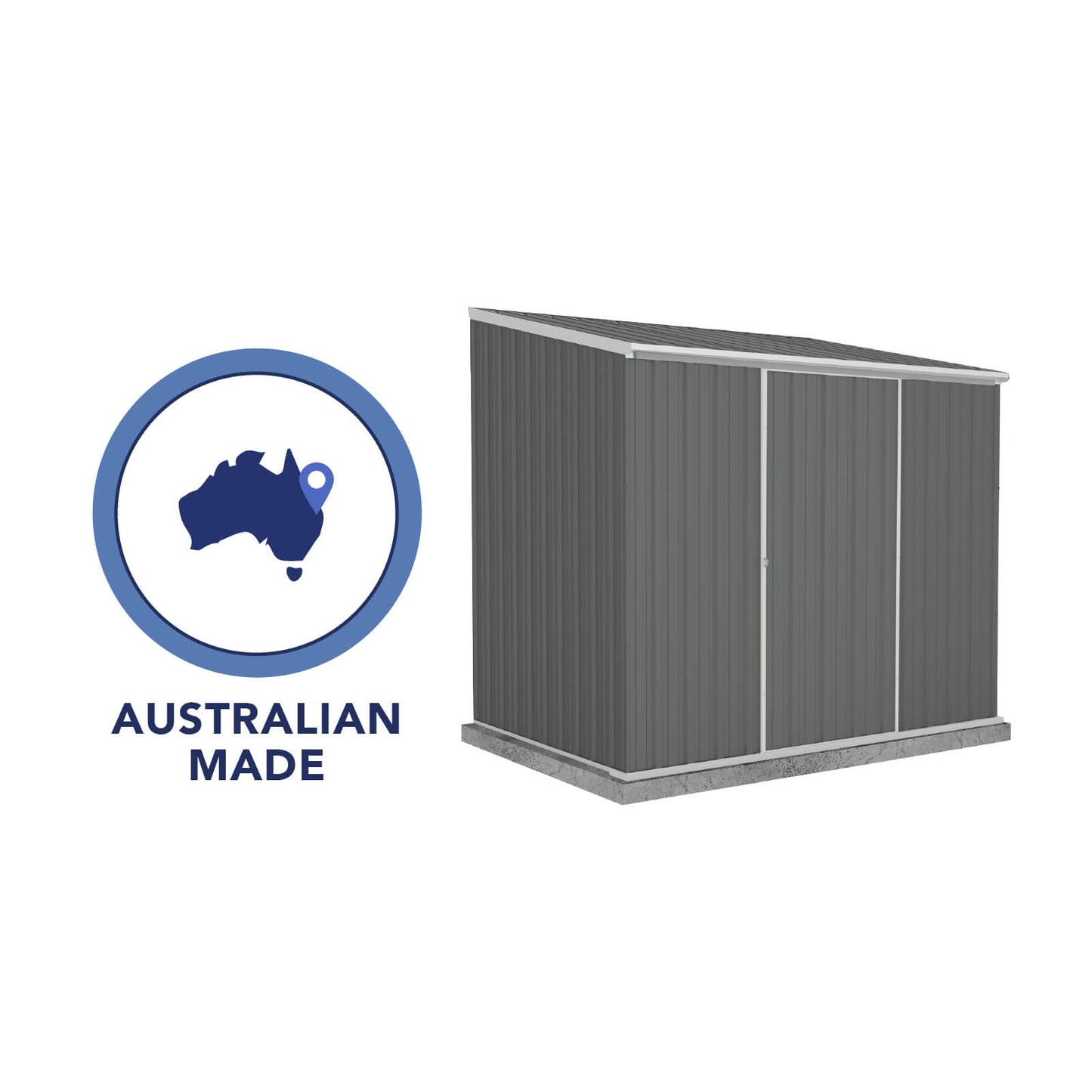 Absco Sheds 2.26mW x 1.52mD x 2.08mH Ezislider Garden Shed - Single Door