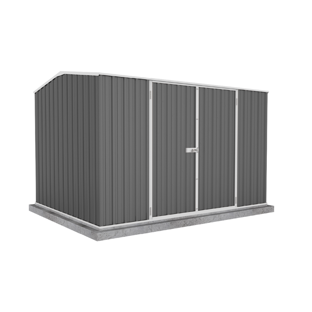 Absco Economy Garden Shed - Double Door Grey 3.00mW x 2.26.mD x 2.00mH Render View