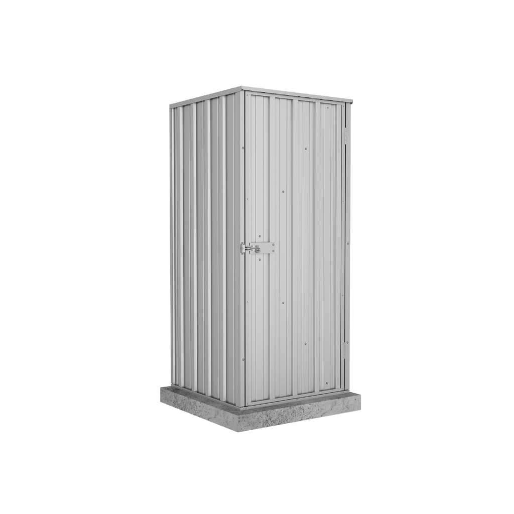 Absco Sheds Ezi Storage Garden Shed - Single Door Zinc 0.78mW x 0.78mD x 1.80mH Render View