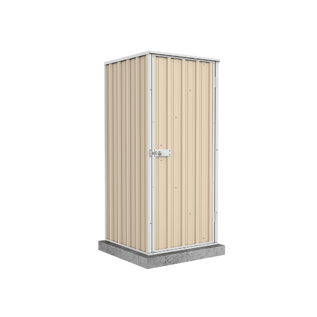 Absco Sheds Ezi Storage Garden Shed - Single Door Classic Cream 0.78mW x 0.78mD x 1.80mH Render View