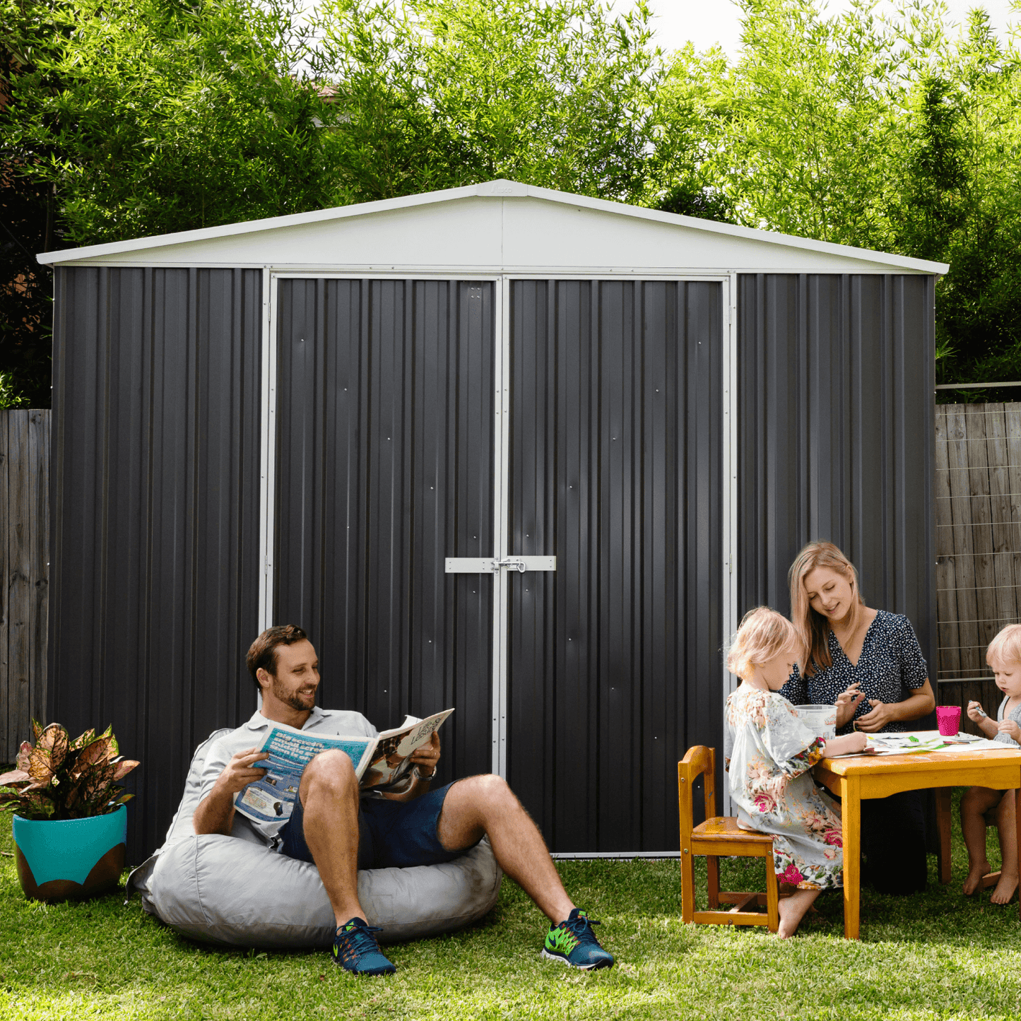 Absco Sheds 3.00mW x 1.44mD x 2.06mH Regent Garden Shed - Double Door