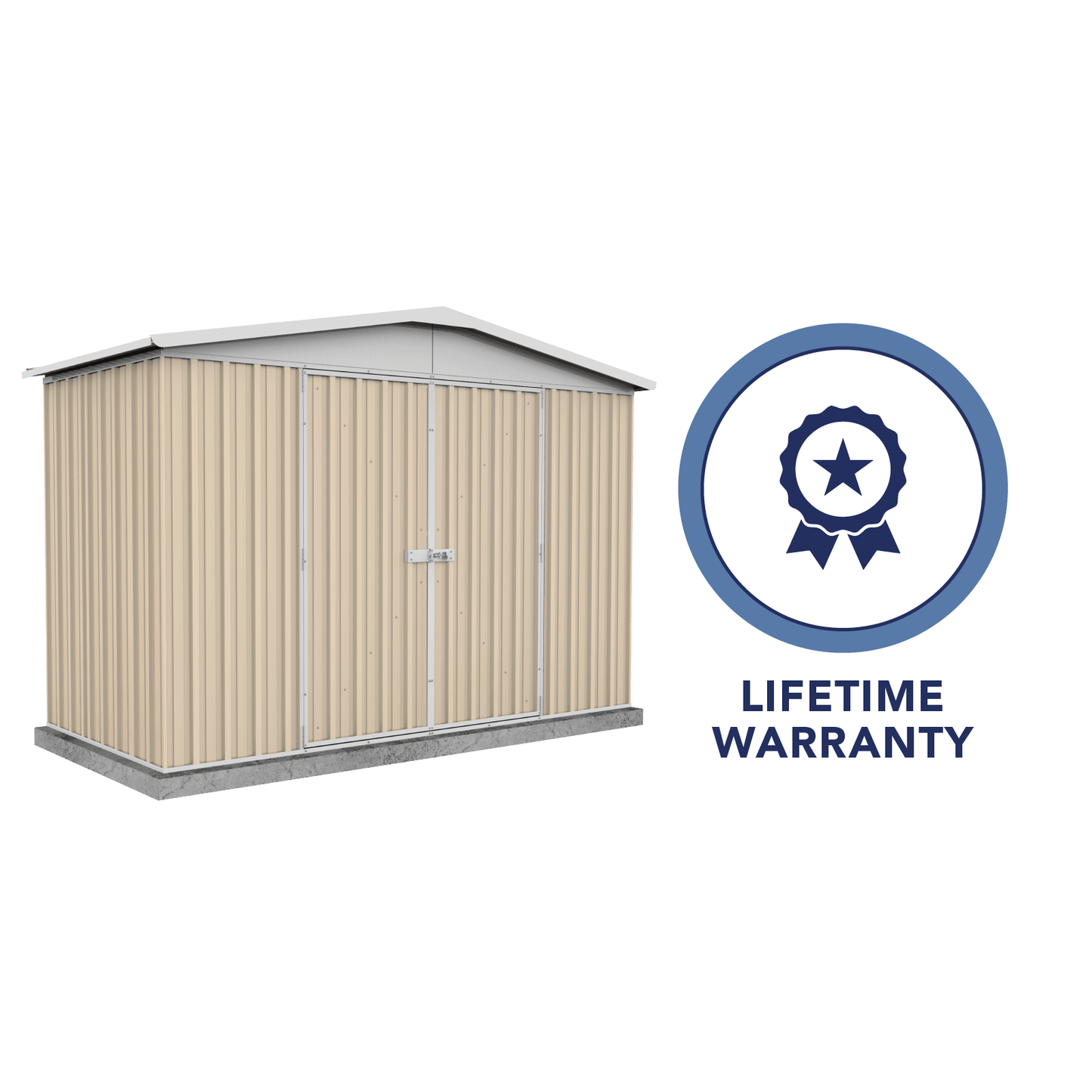 Absco Sheds 3.00mW x 1.44mD x 2.06mH Regent Garden Shed - Double Door