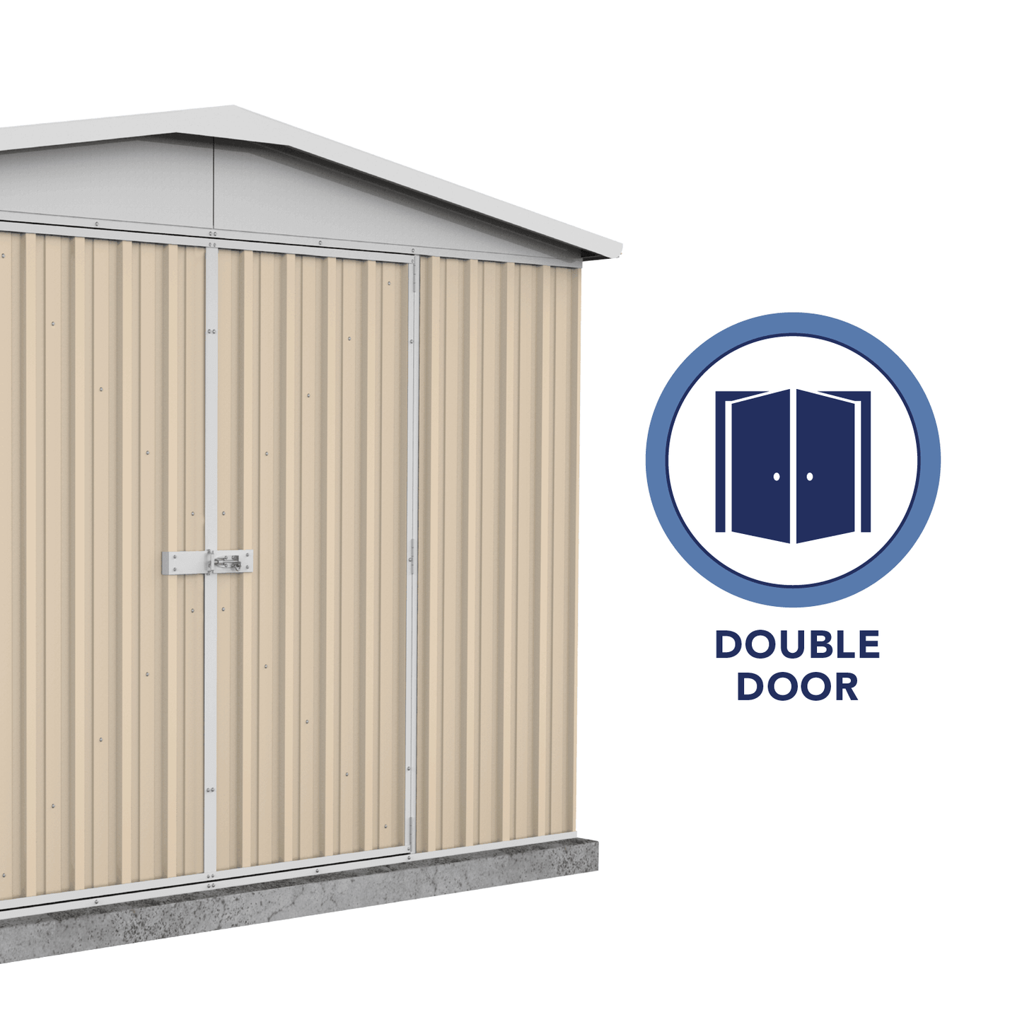 Absco Sheds 3.00mW x 1.44mD x 2.06mH Regent Garden Shed - Double Door
