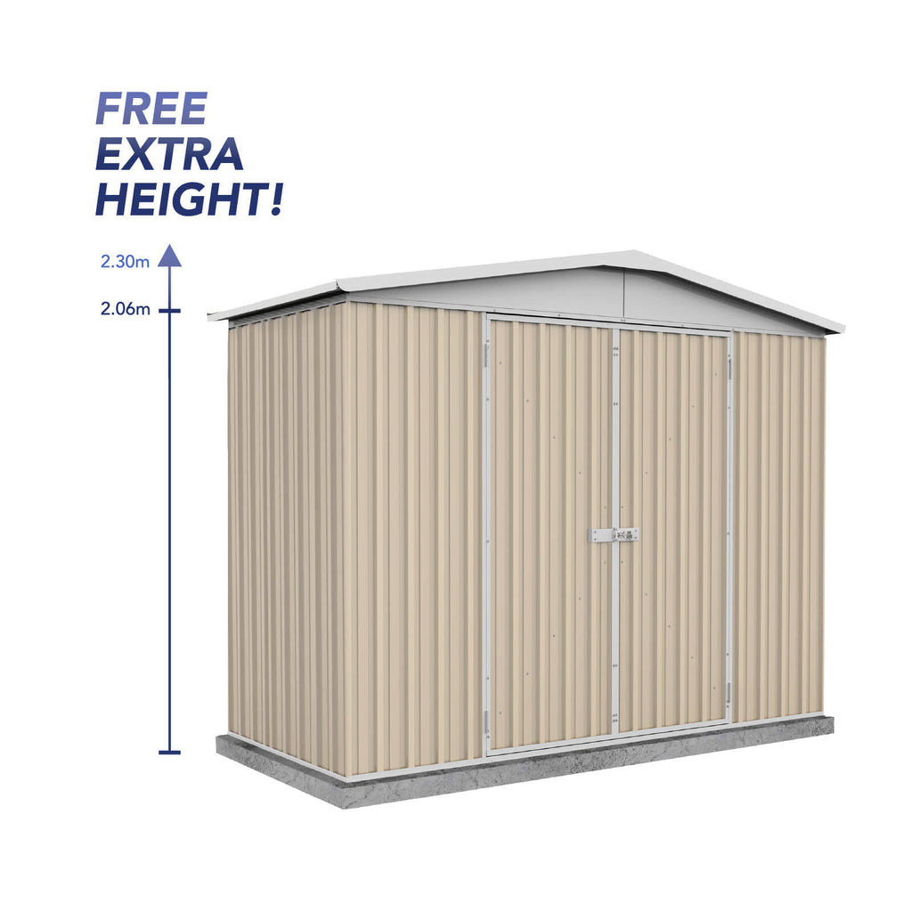 Absco Sheds Regent Garden Shed - Double Door Classic Cream 3.00mW x 1.44mD x 2.30mH Render View