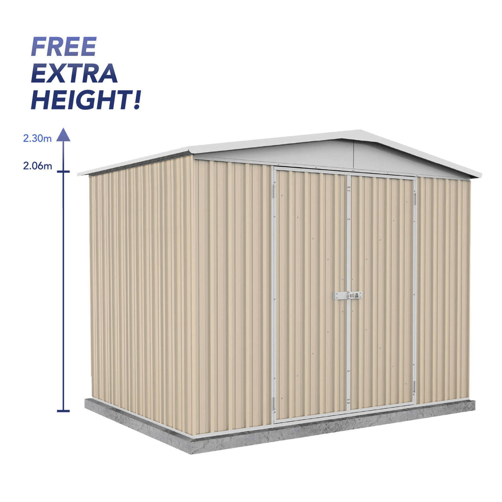 Absco Sheds Regent Garden Shed - Double Door Classic Cream 3.00mW x 2.18mD x 2.30mH Render View