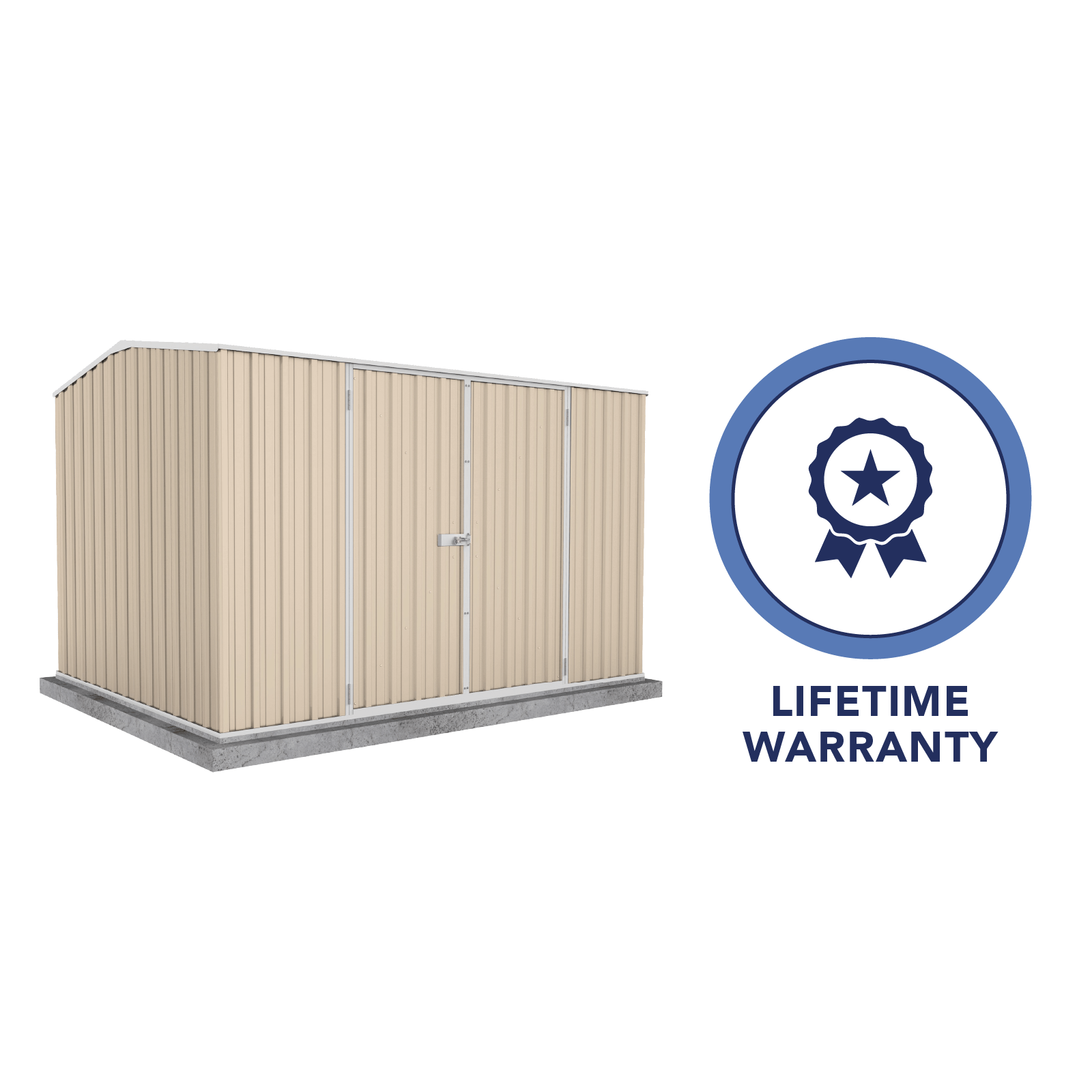 Absco Sheds 3.00mW x 2.26mD x 2.00mH Premier Garden Shed - Double Door