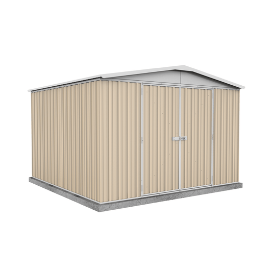 Absco Sheds Regent Garden Shed - Double Door Classic Cream 3.00mW x 2.92mD x 2.06mH Render View