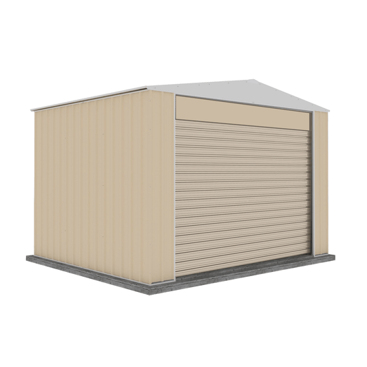 Absco Sheds Bushranger Shed - Roller Shutter Door Classic Cream 3.00mW x 3.00mD x 2.30mH Render View