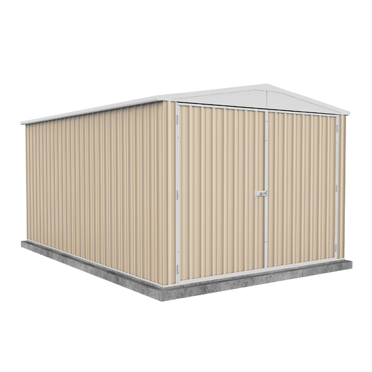 Absco Sheds Highlander Garden Shed - Double Door Classic Cream 3.00mW x 4.48mD x 2.30mH Render View