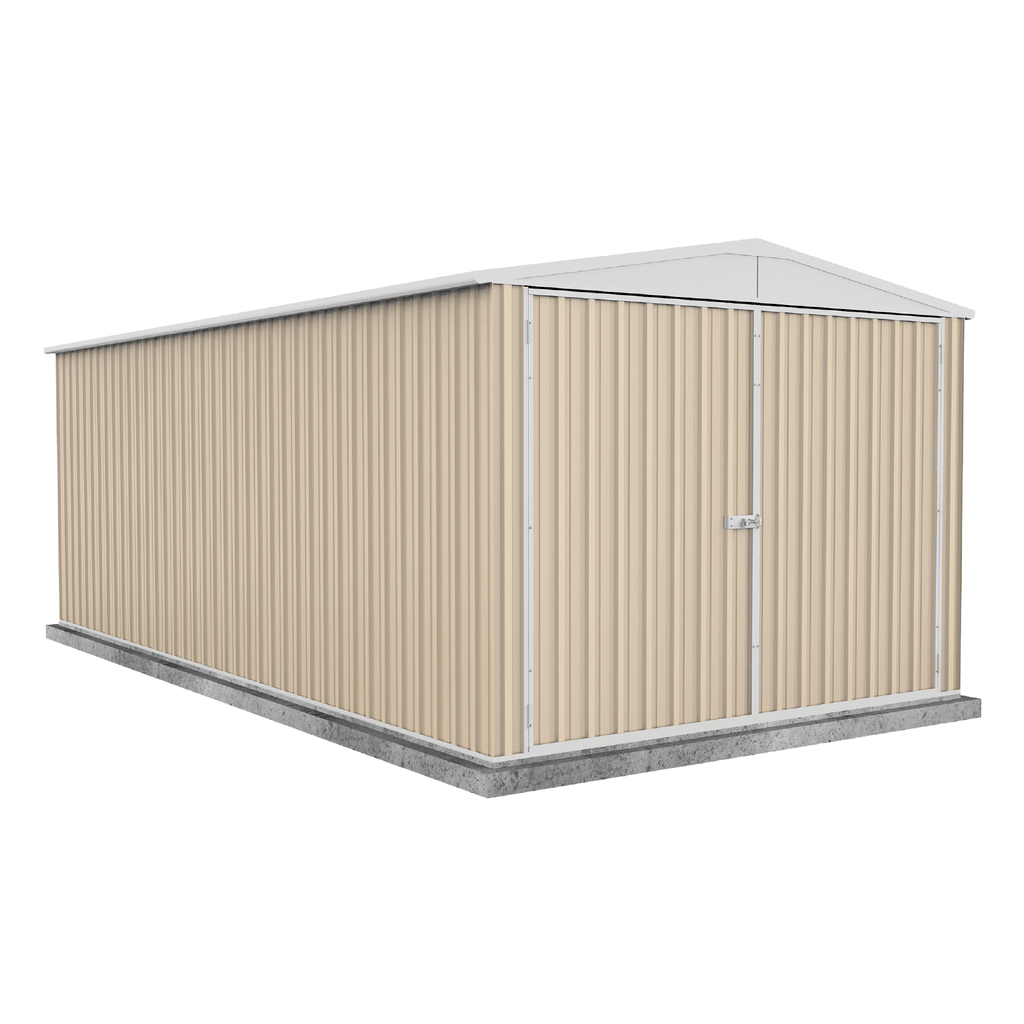 Absco Sheds Highlander Garden Shed - Double Door Classic Cream 3.00mW x 5.96mD x 2.30mH Render View