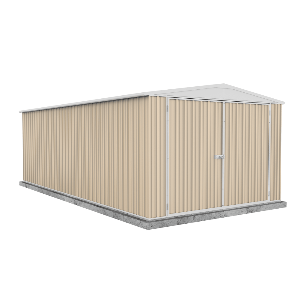 Absco Sheds Utility Garden Shed - Double Door Classic Cream 3.00mW x 5.96mD x 2.06mH Render View