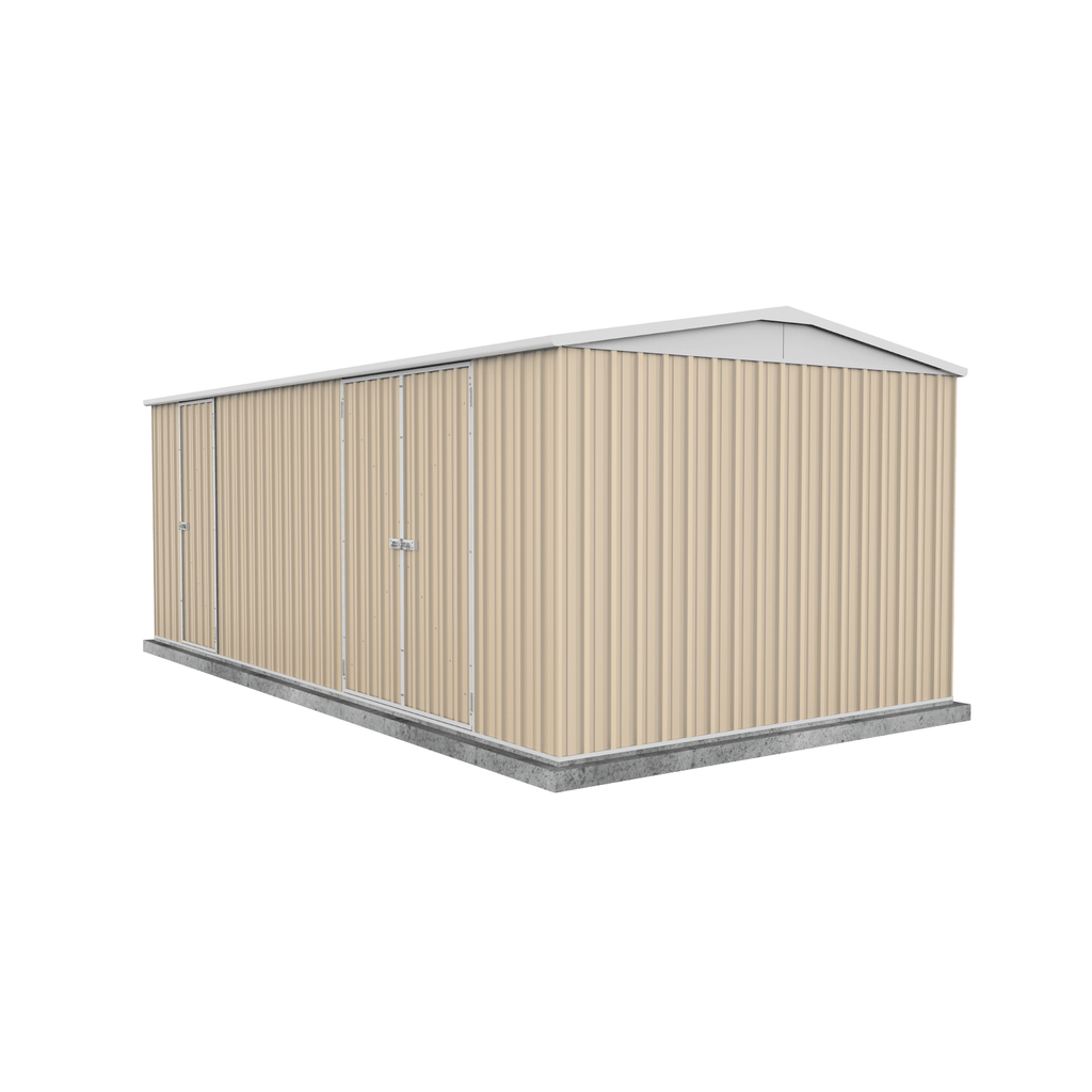 Factory Clearance Extra High Garden Shed - Triple Door Cream 5.96mW x 3.00mD x 2.30mH Render View