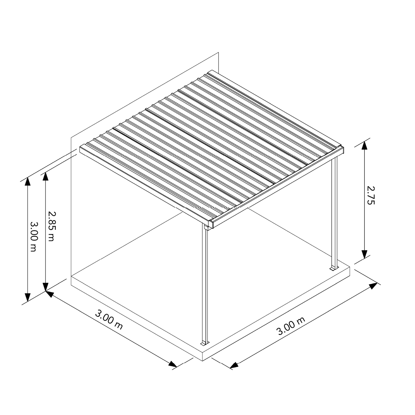 Absco Sheds 3.00mW x 3.00mD x 3.00mH Patio Cover