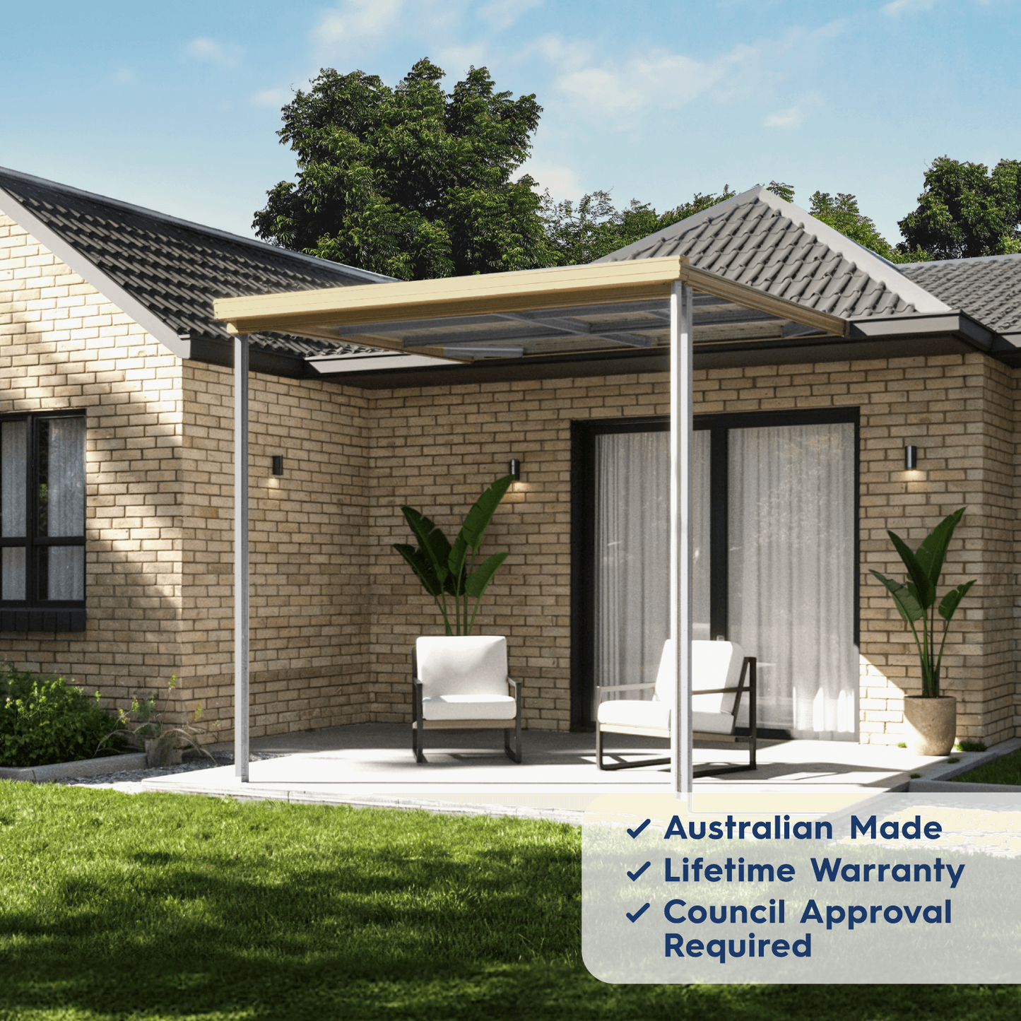 Absco Sheds 3.00mW x 3.00mD x 3.00mH Patio Cover