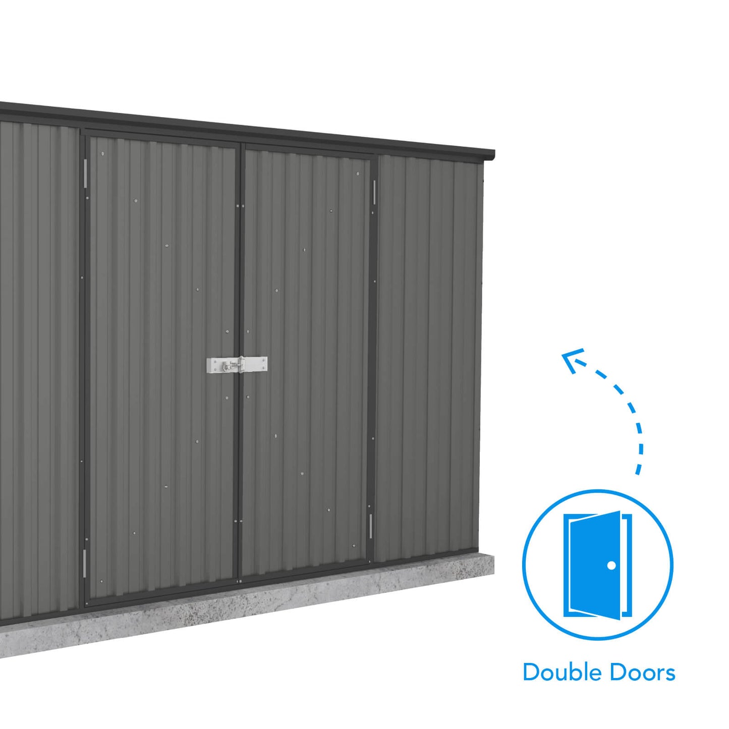 Absco Sheds 3.00mW x 3.00mD x 2.06mH Garden Shed and Accessory Kit - Woodland Grey with MN Channels