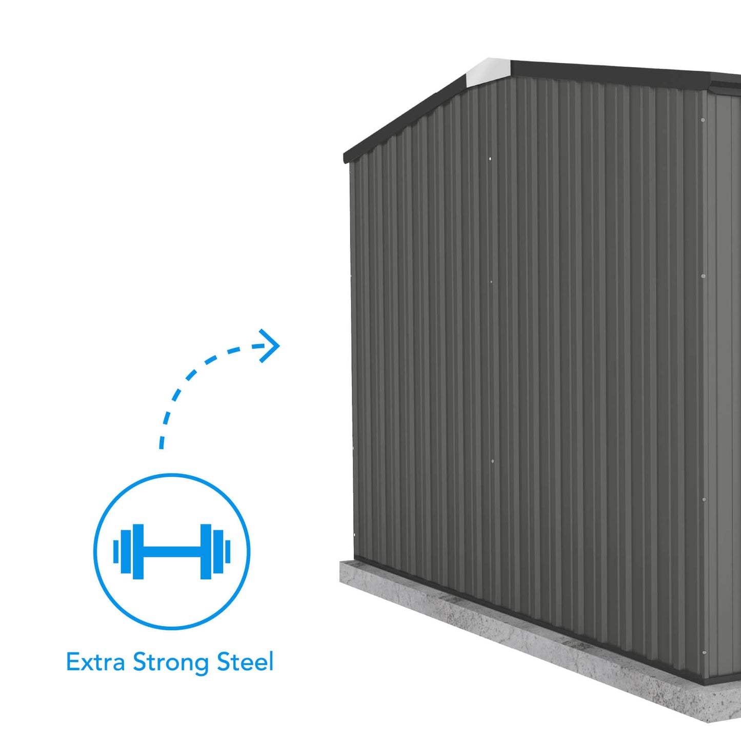 Absco Sheds 3.00mW x 3.00mD x 2.06mH Garden Shed and Accessory Kit - Woodland Grey with MN Channels