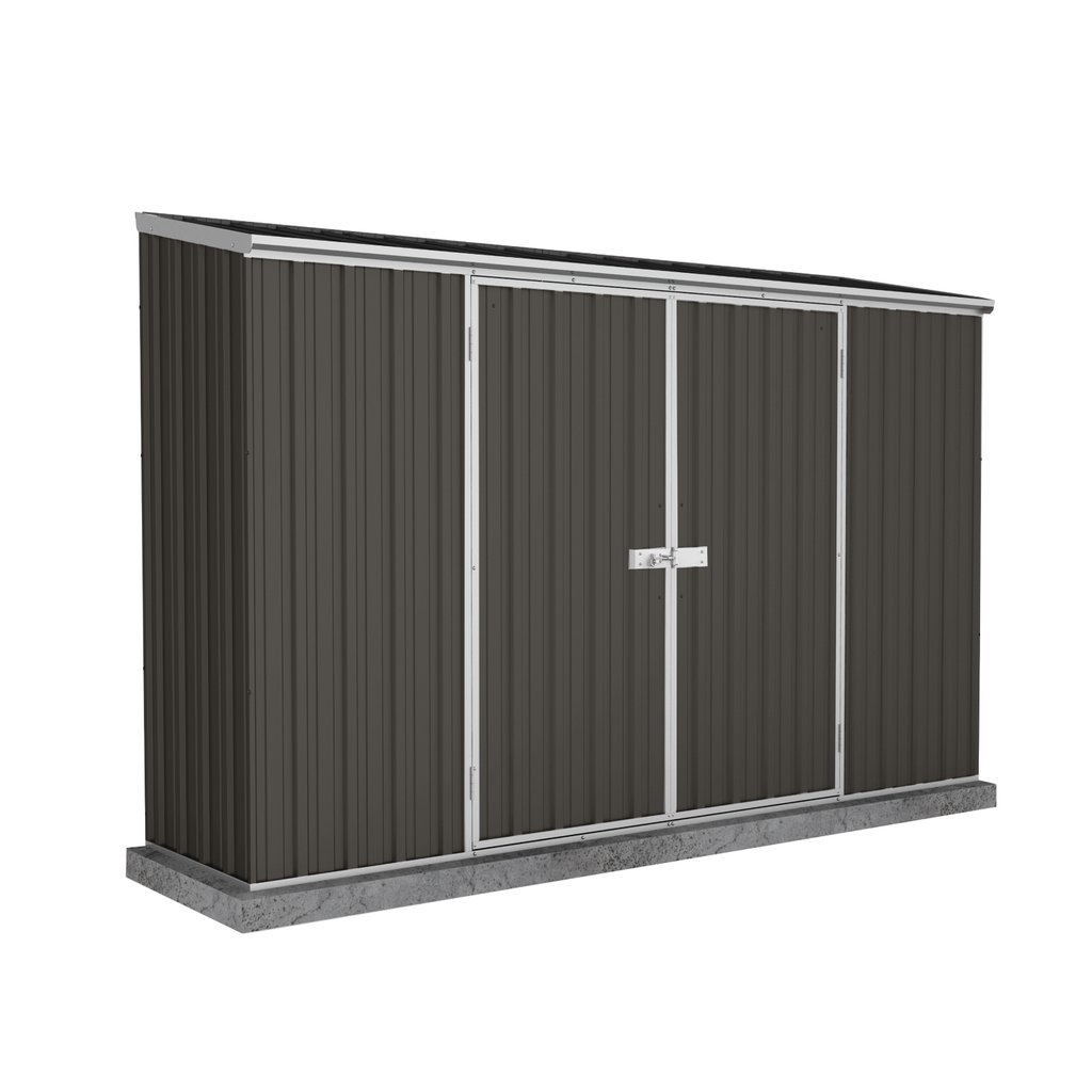 Absco Sheds Spacesaver Garden Shed - Double Door Ironsand 3.00mW x 0.78mD x 1.95mH Render View