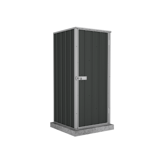 Absco Sheds Ezi Storage Garden Shed - Single Door Monument 0.78mW x 0.78mD x 1.80mH Render View