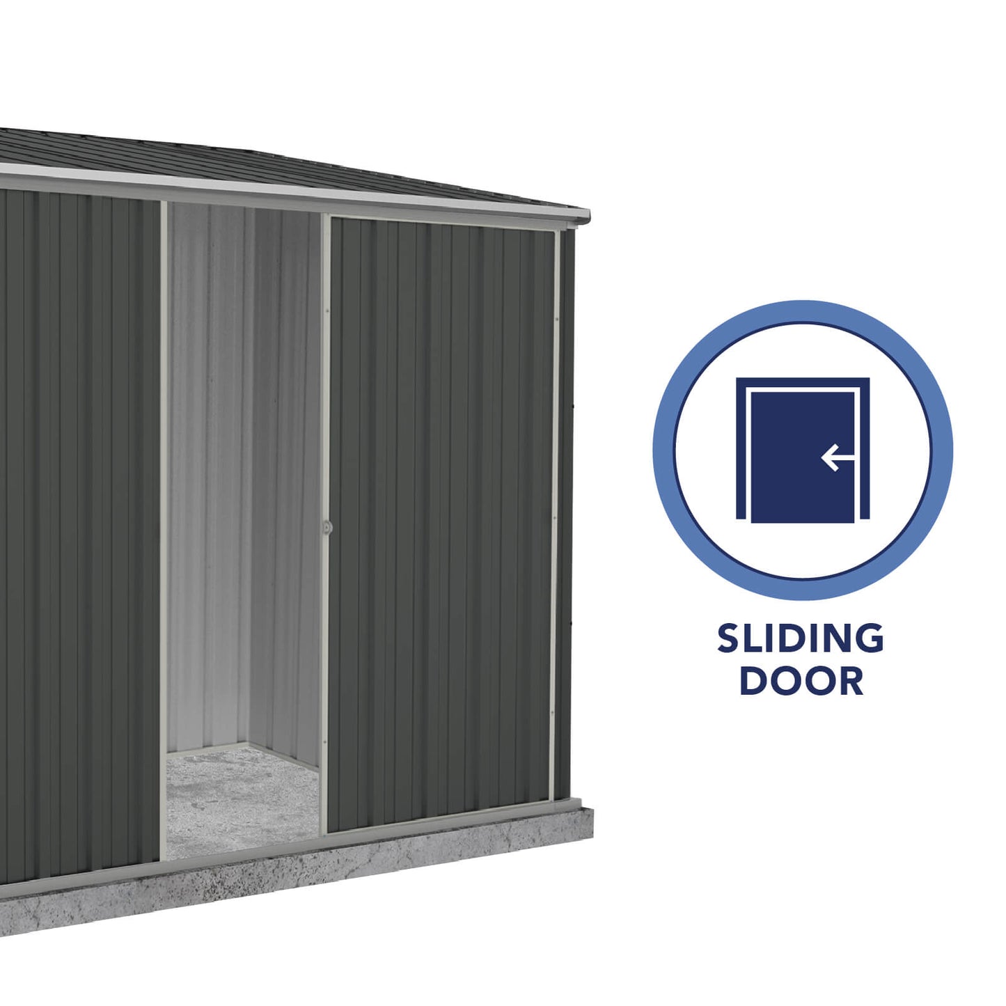 Absco Sheds 2.26mW x 1.52mD x 2.08mH Ezislider Garden Shed - Single Door
