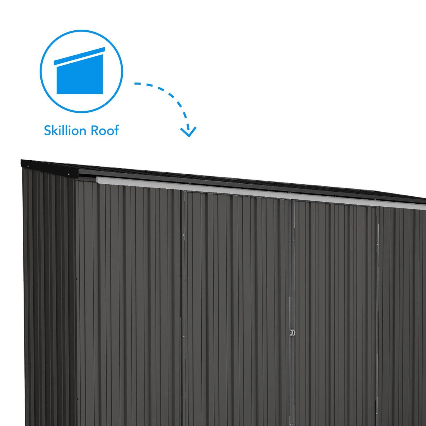 Absco Sheds 3.00mW x 0.78mD x 1.95mH Ezislider Garden Shed - Double Sliding Doors Monument with MN Channels