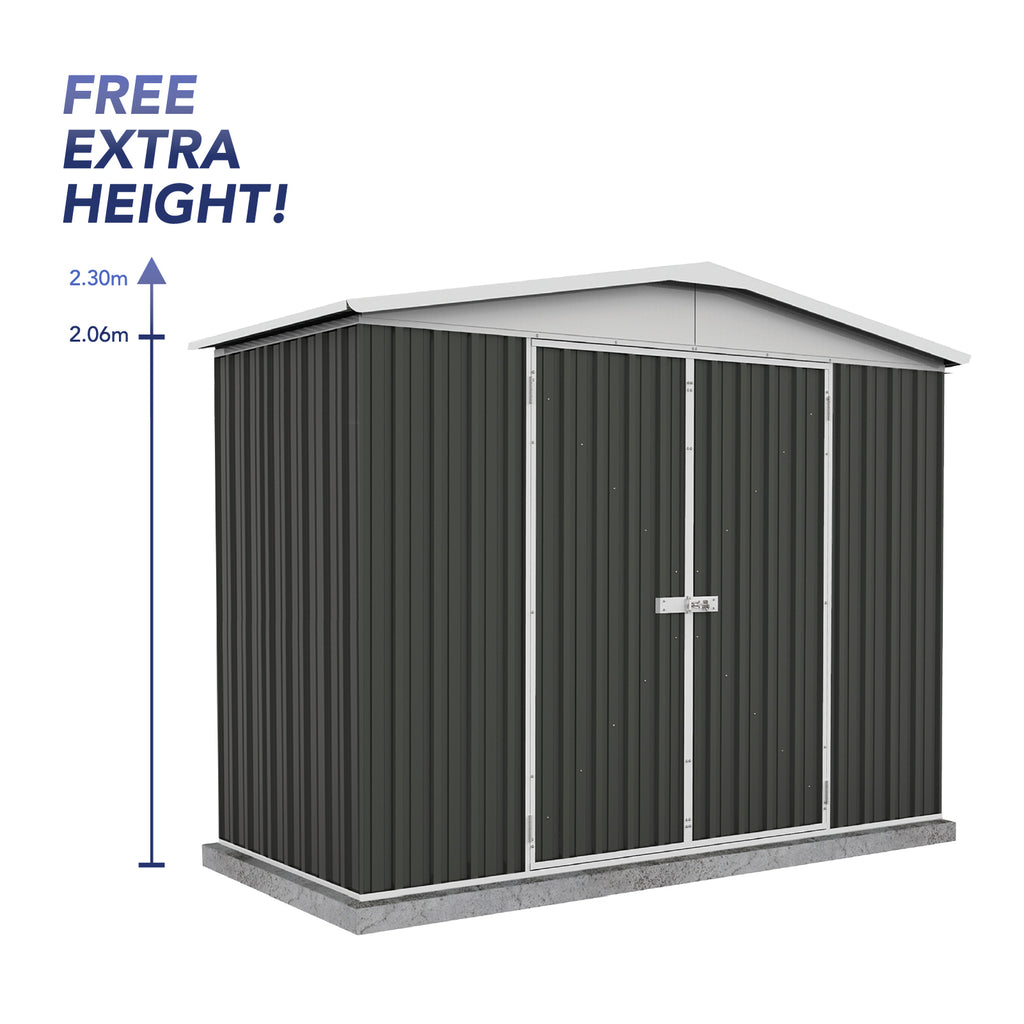 Absco Sheds Regent Garden Shed - Double Door Monument 3.00mW x 1.44mD x 2.30mH Render View