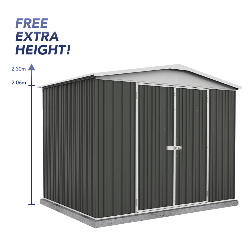 Absco Sheds Regent Garden Shed - Double Door Monument 3.00mW x 2.18mD x 2.30mH Render View