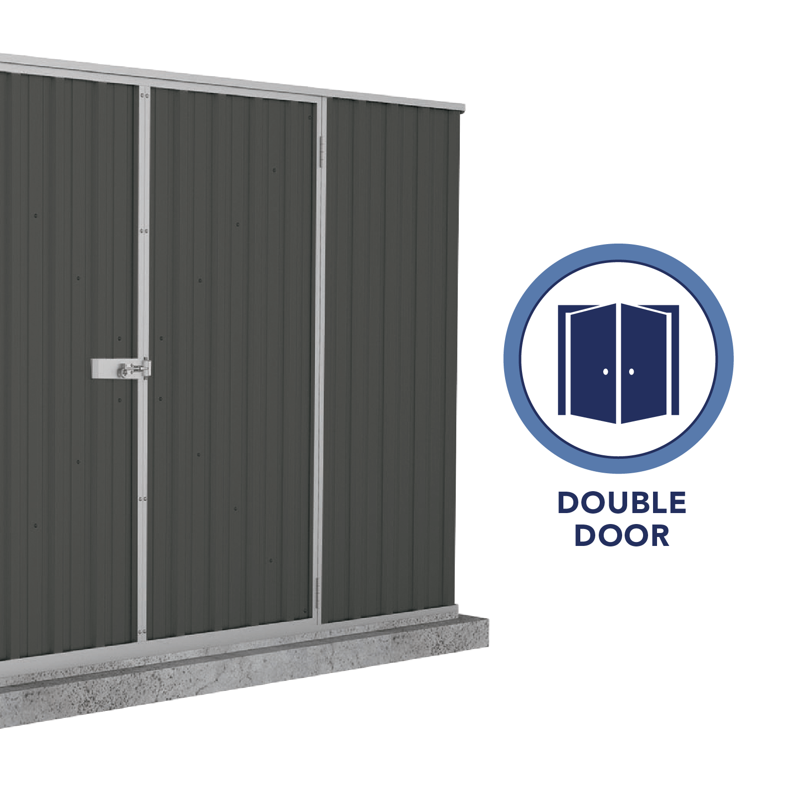 Absco Sheds 3.00mW x 2.26mD x 2.00mH Premier Garden Shed - Double Door