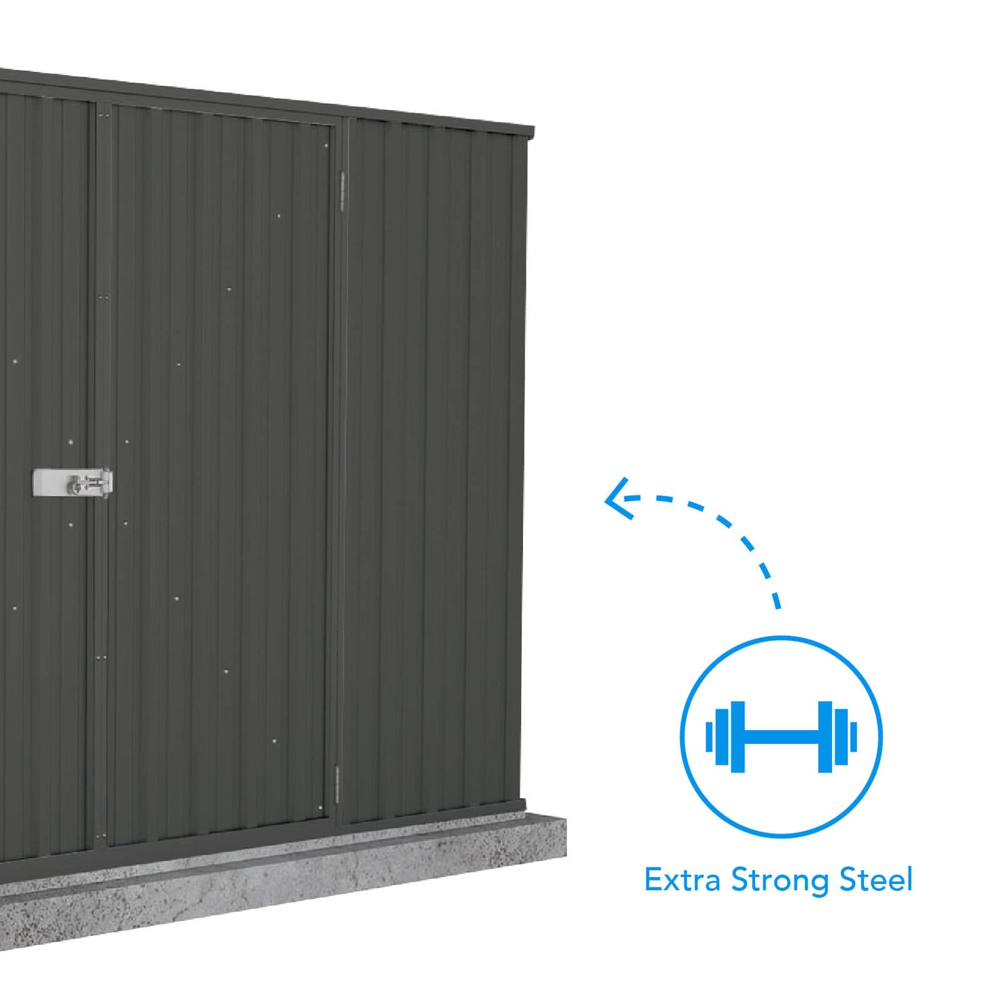 Absco Sheds 3.00mW x 2.26mD x 2.00mH Premier Garden Shed - Double Door Monument with MN Channels