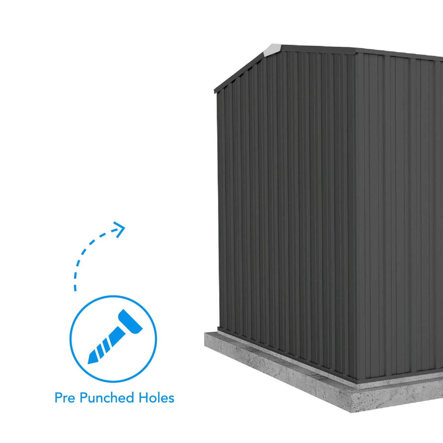 Absco Sheds 3.00mW x 2.26mD x 2.00mH Premier Garden Shed - Double Door Monument with MN Channels