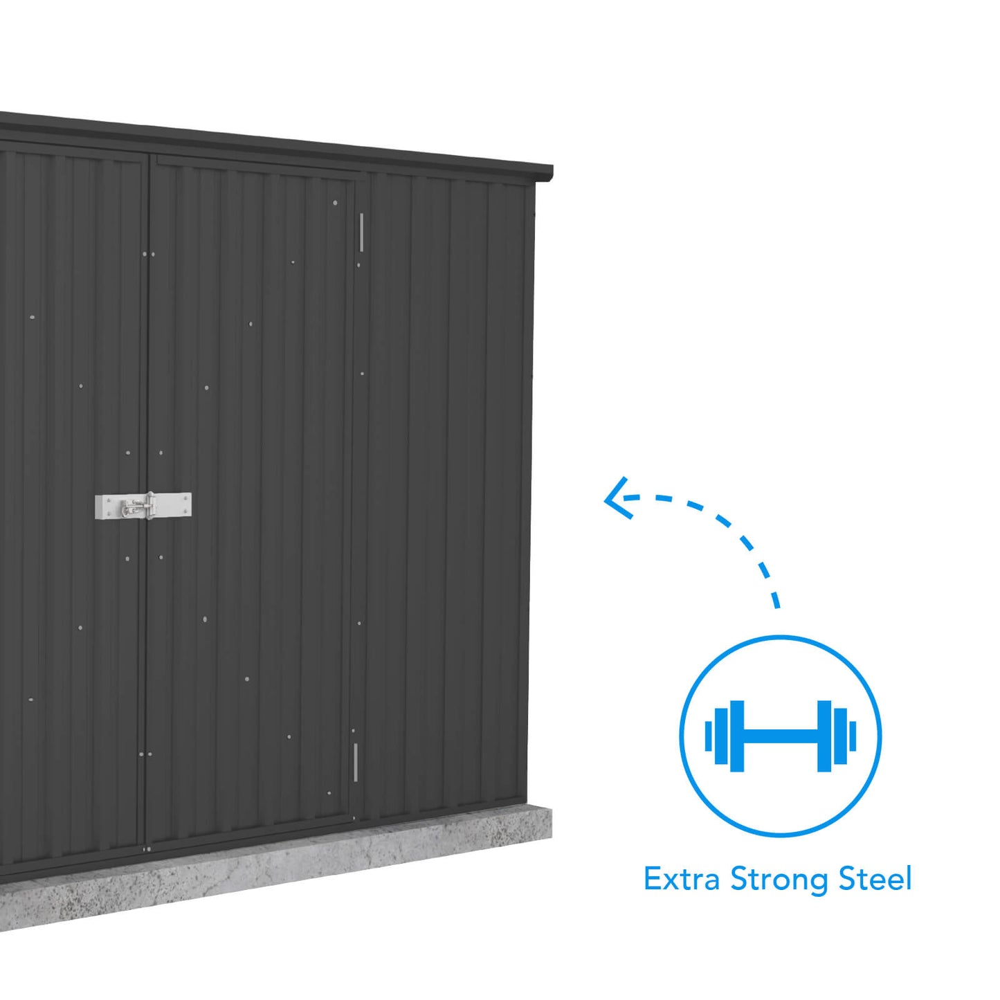 Absco Sheds 3.00mW x 3.00mD x 2.06mH Premier Garden Shed - Double Door Monument with MN Channels