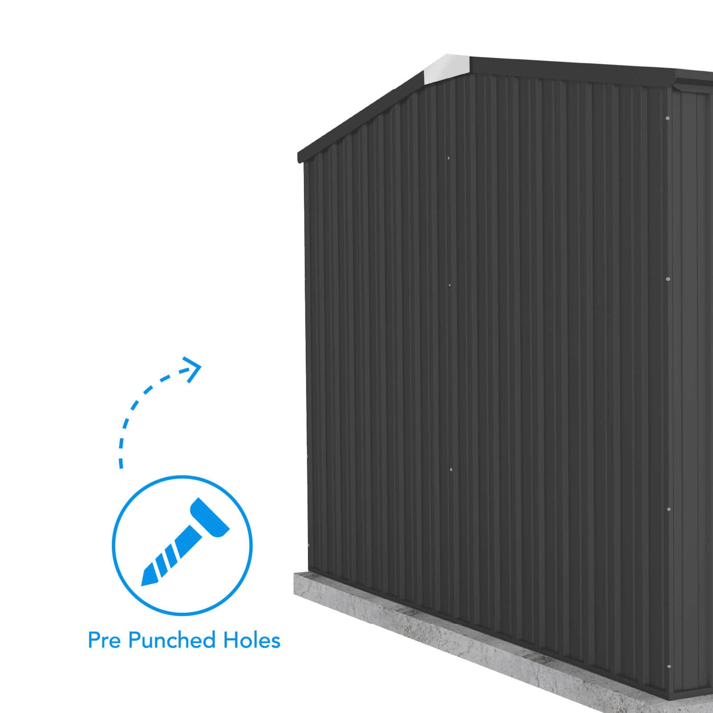 Absco Sheds 3.00mW x 3.00mD x 2.06mH Premier Garden Shed - Double Door Monument with MN Channels