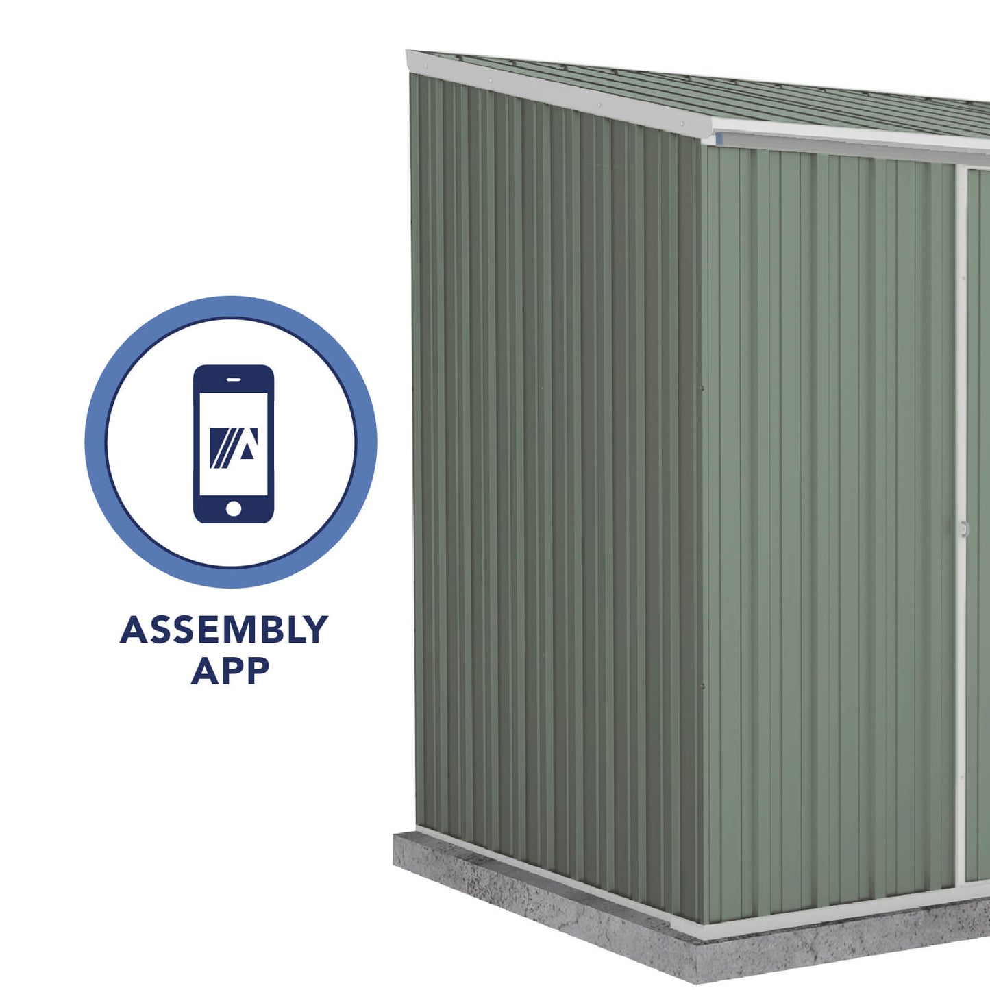 Absco Sheds 2.26mW x 1.52mD x 2.08mH Ezislider Garden Shed - Single Door