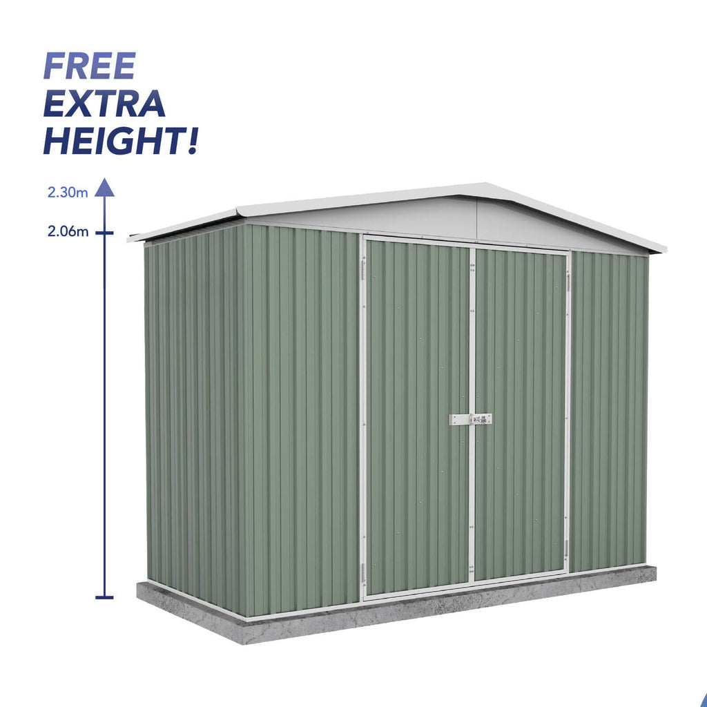 Absco Sheds Regent Garden Shed - Double Door Pale Eucalypt 3.00mW x 1.44mD x 2.30mH Render View