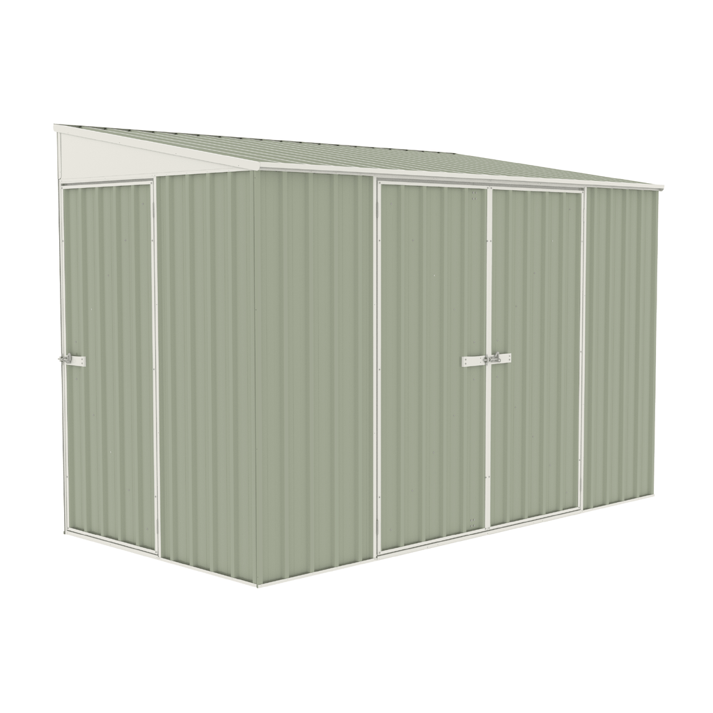 Absco Sheds Bike Shed - Triple Door Pale Eucalypt 3.00mW x 1.52mD x 2.08mH Render View