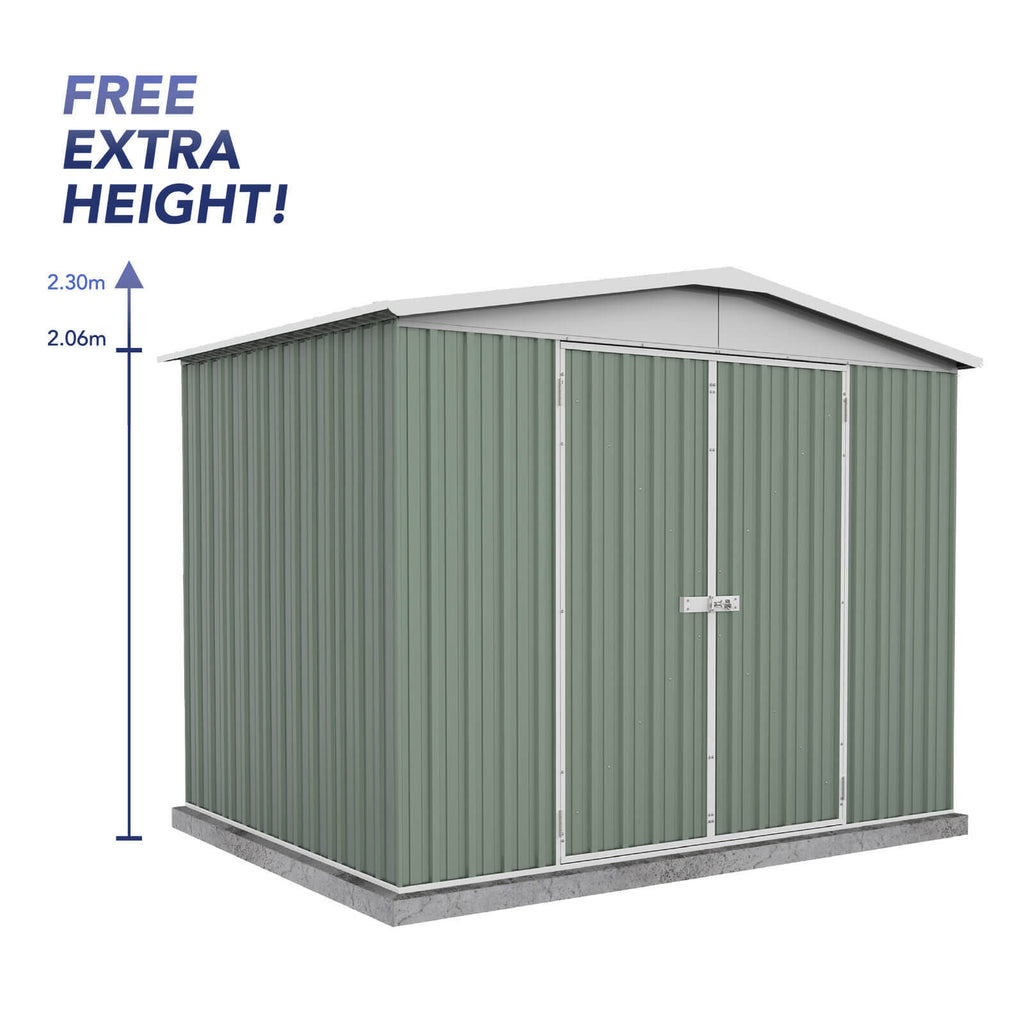 Absco Sheds Regent Garden Shed - Double Door Pale Eucalypt 3.00mW x 2.18mD x 2.30mH Render View