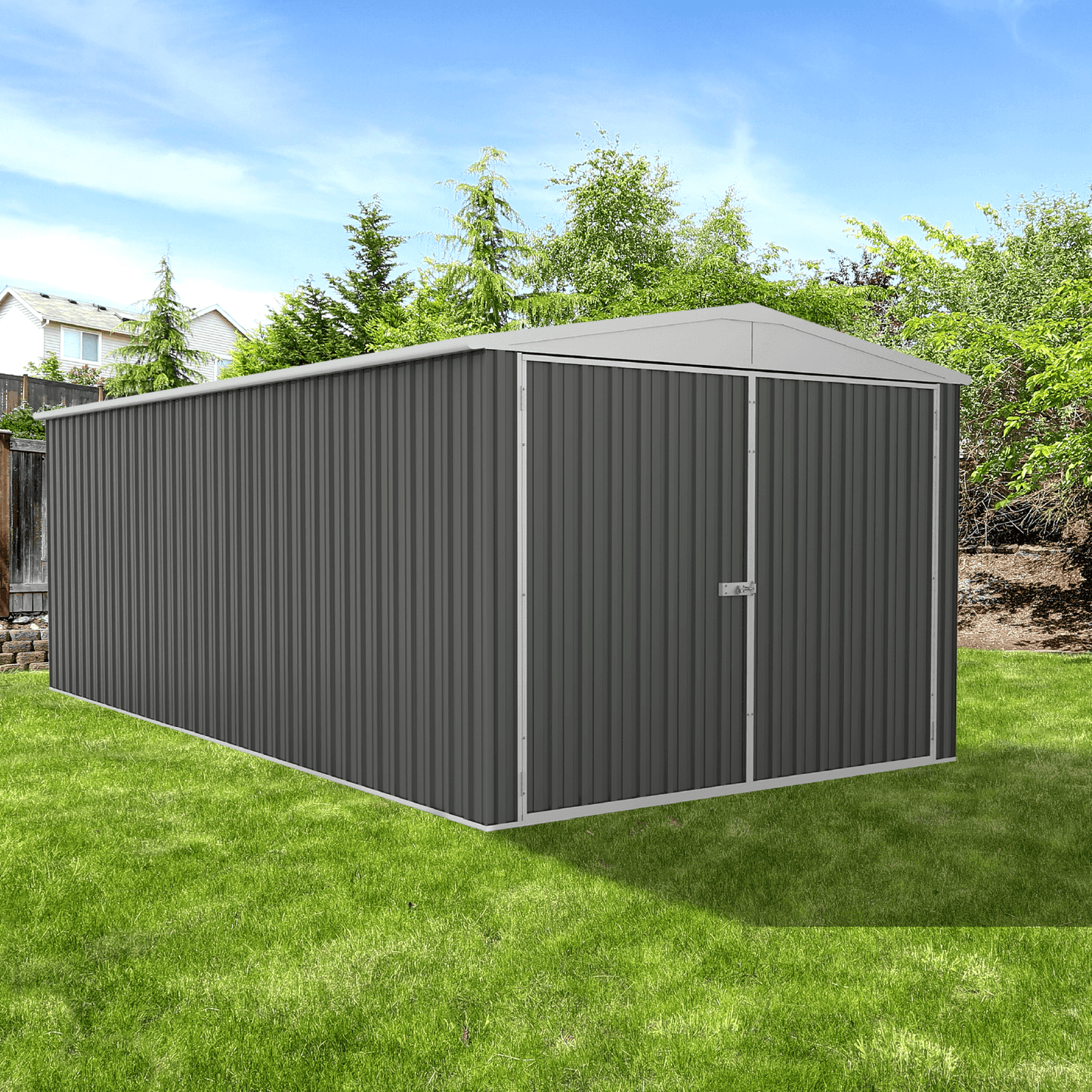 Absco Sheds 3.00mW x 5.96mD x 2.30mH Highlander Garden Shed - Double Door