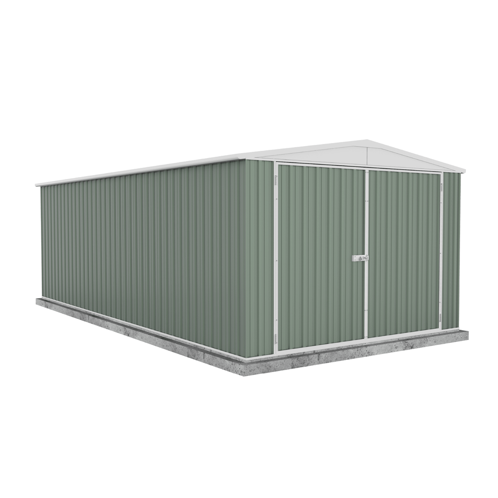 Absco Sheds Utility Garden Shed - Double Door Pale Eucalypt 3.00mW x 5.96mD x 2.06mH Render View