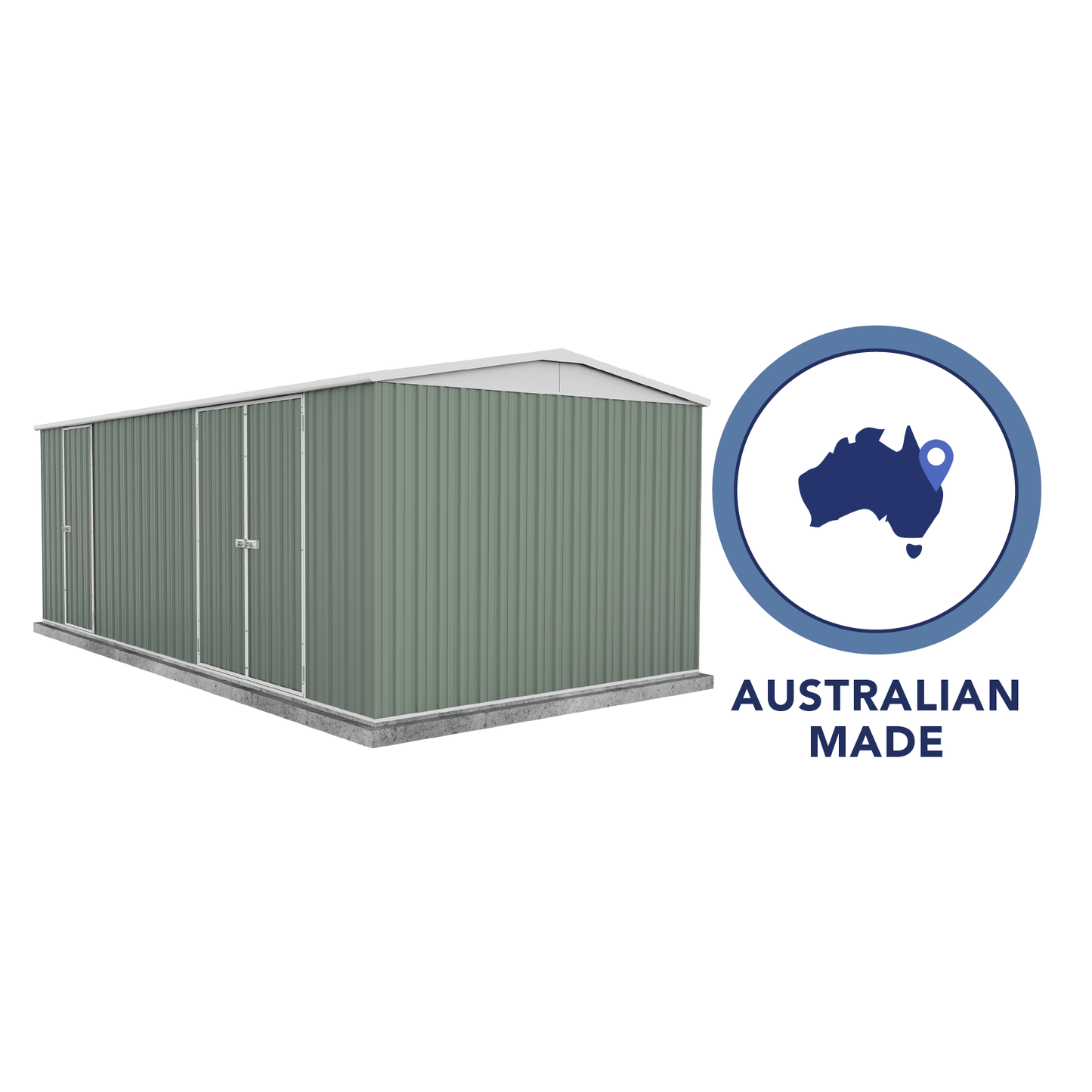 Absco Sheds 5.96mW x 3.00mD x 2.30mH Highlander Garden Shed - Triple Door