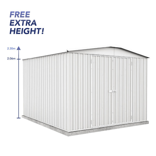 Absco Sheds Regent Garden Shed - Double Door Surfmist 3.00mW x 3.66mD x 2.30mH Render View