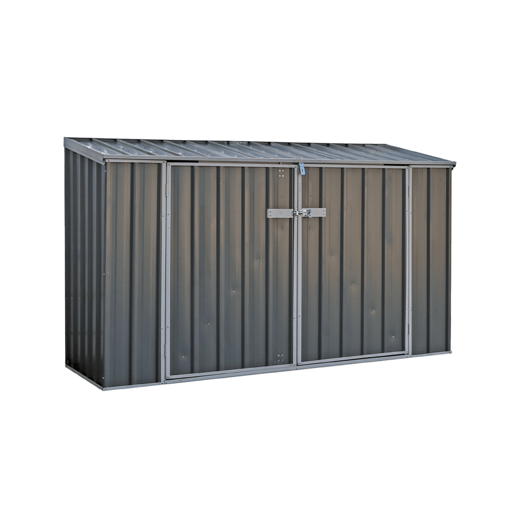 Absco Sheds Bike Shed - Double Door Woodland Grey 2.26mW x 0.78mD x 1.31mH Render View