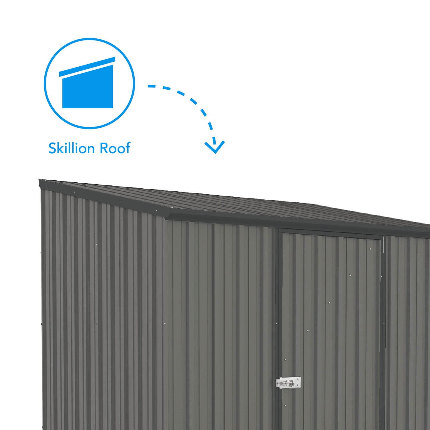 Absco Sheds 2.26mW x 1.52mD x 2.08mH Spacesaver Garden Shed - Single Door Woodland Grey with MN Channels