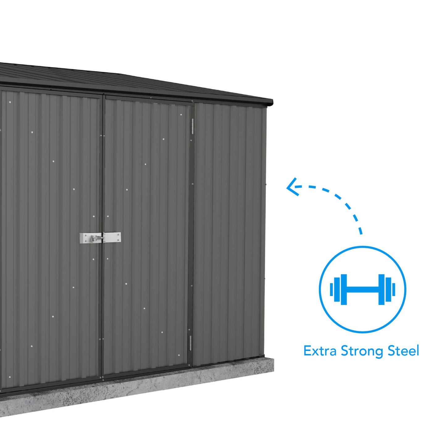 Absco Sheds 3.00mW x 1.52mD x 2.08mH Garden Shed and Accessory Kit - Woodland Grey with MN Channels