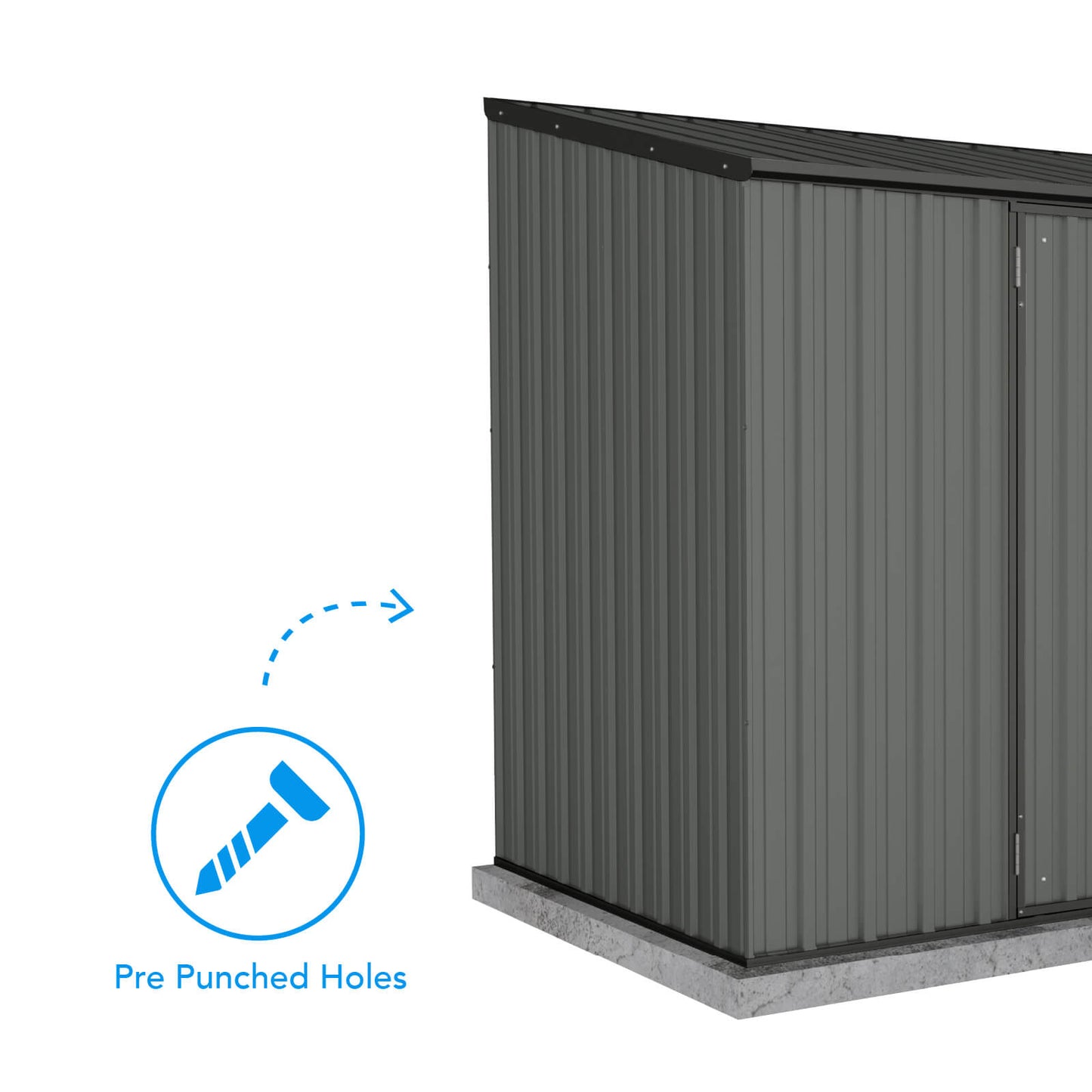 Absco Sheds 3.00mW x 1.52mD x 2.08mH Garden Shed and Accessory Kit - Woodland Grey with MN Channels